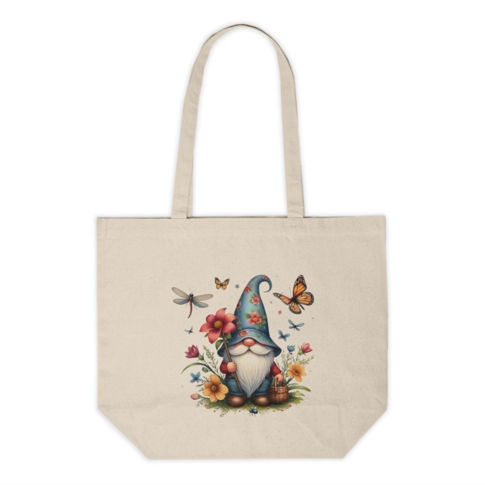 Spring Garden Gnome Custom Canvas Tote Bag